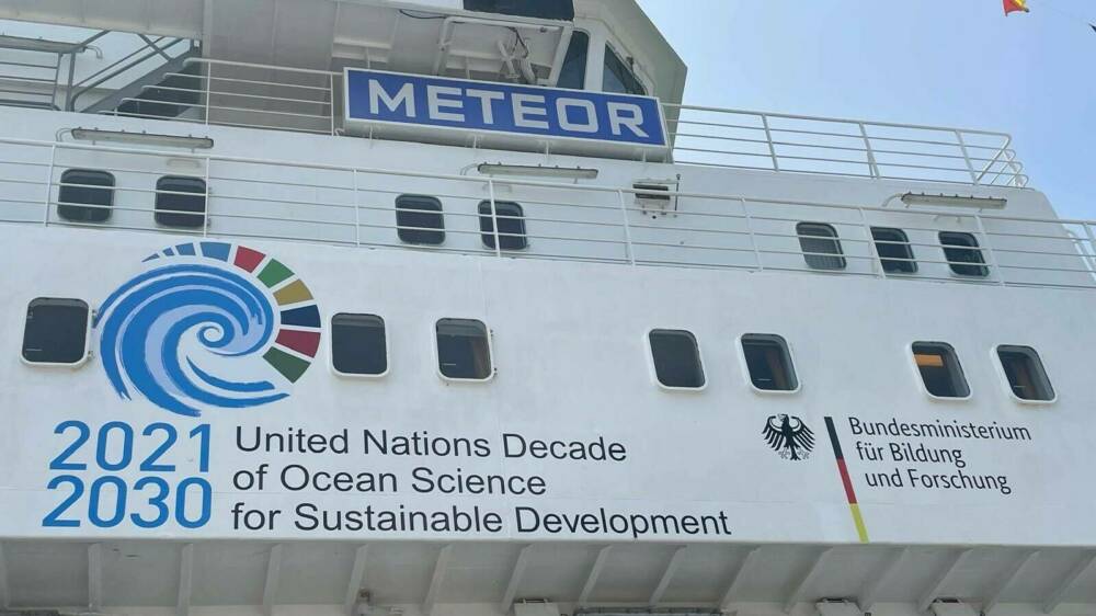 UN Decade logo on boat used for NDC meeting